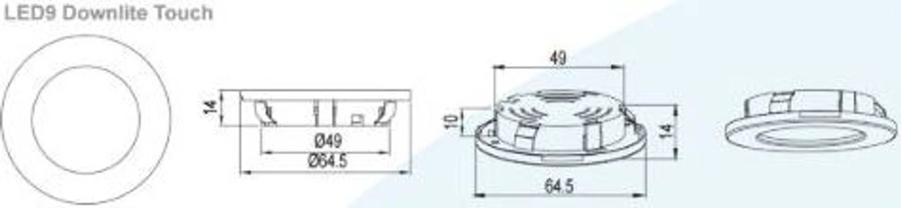 Lumo LED9 2W Touch Downlite Caravan Lights - Image 2
