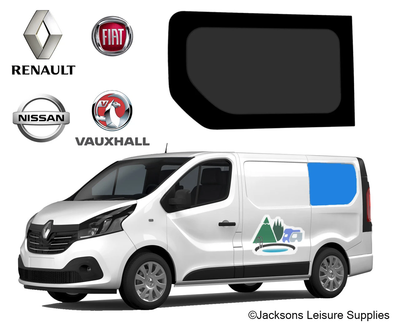 Renault Trafic Vauxhall Vivaro SWB Glass Campervan Window - UK Passenger Side Rear - Image 2