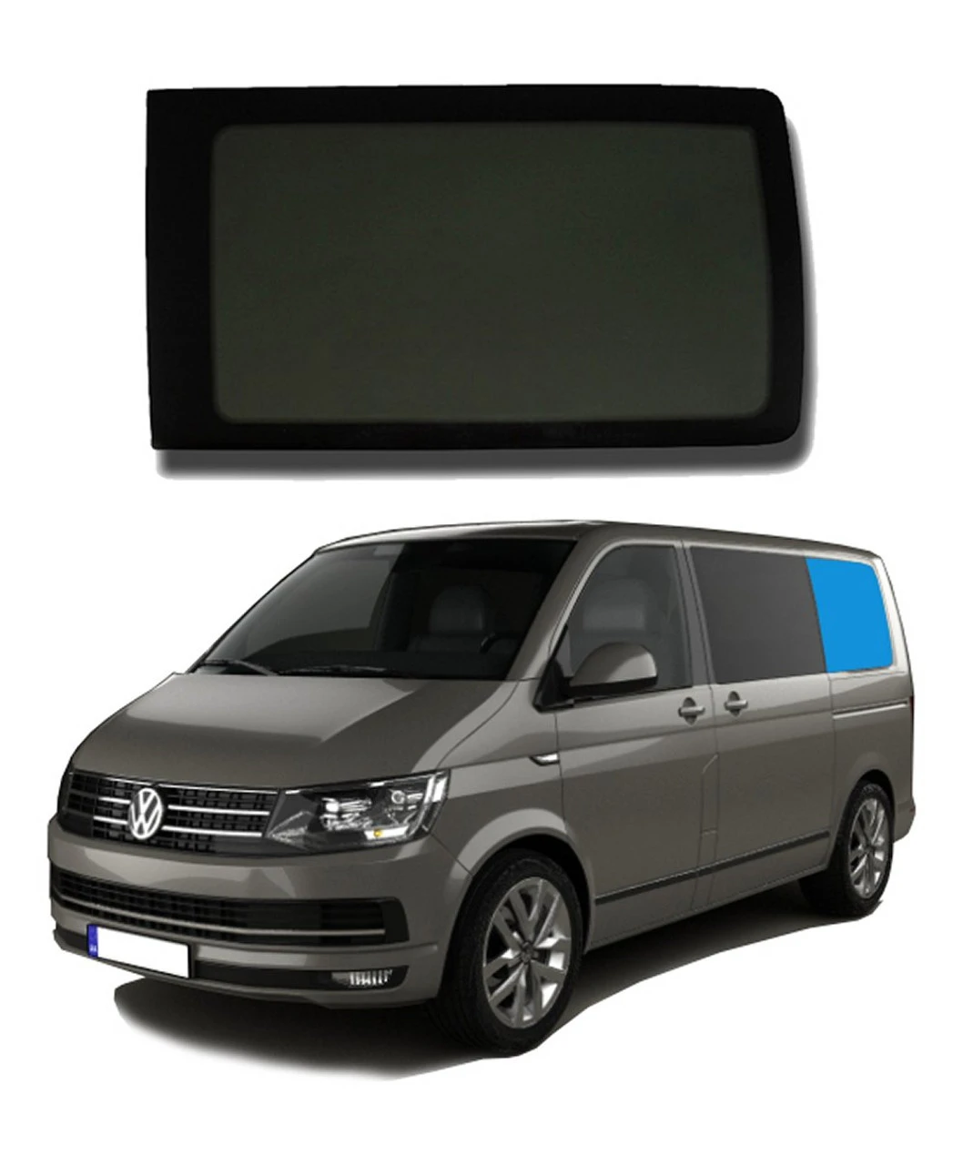 VW T5 T6 LWB Bonded Privacy Glass Fixed Window - Rear Left Hand LWB - Image 2