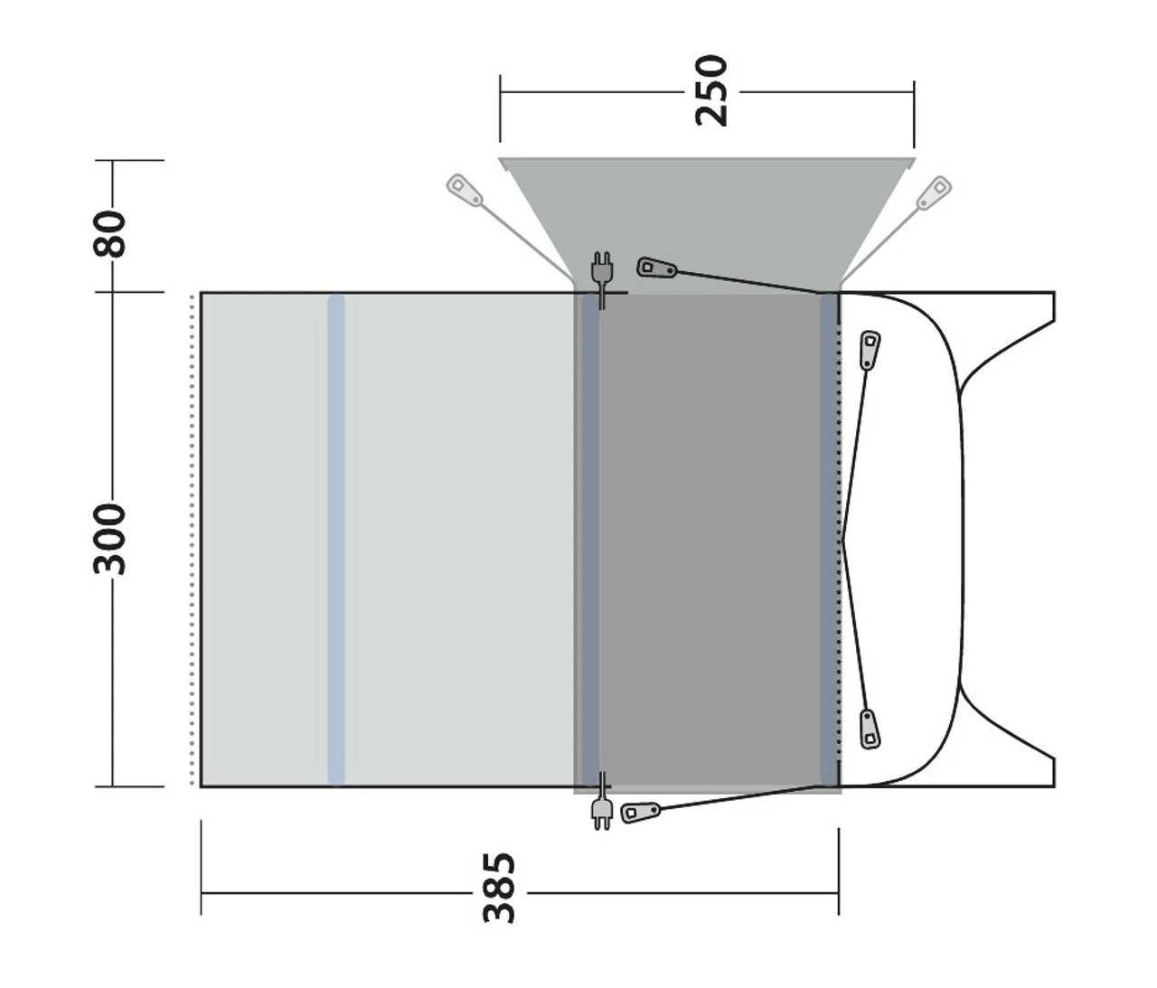 Outwell Blossburg 380 Air Drive Away Awning - Image 4