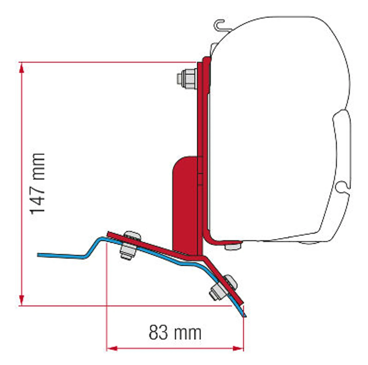 Fiamma Ford Custom Van Bracket Kit For F45s Awning 2.6m
