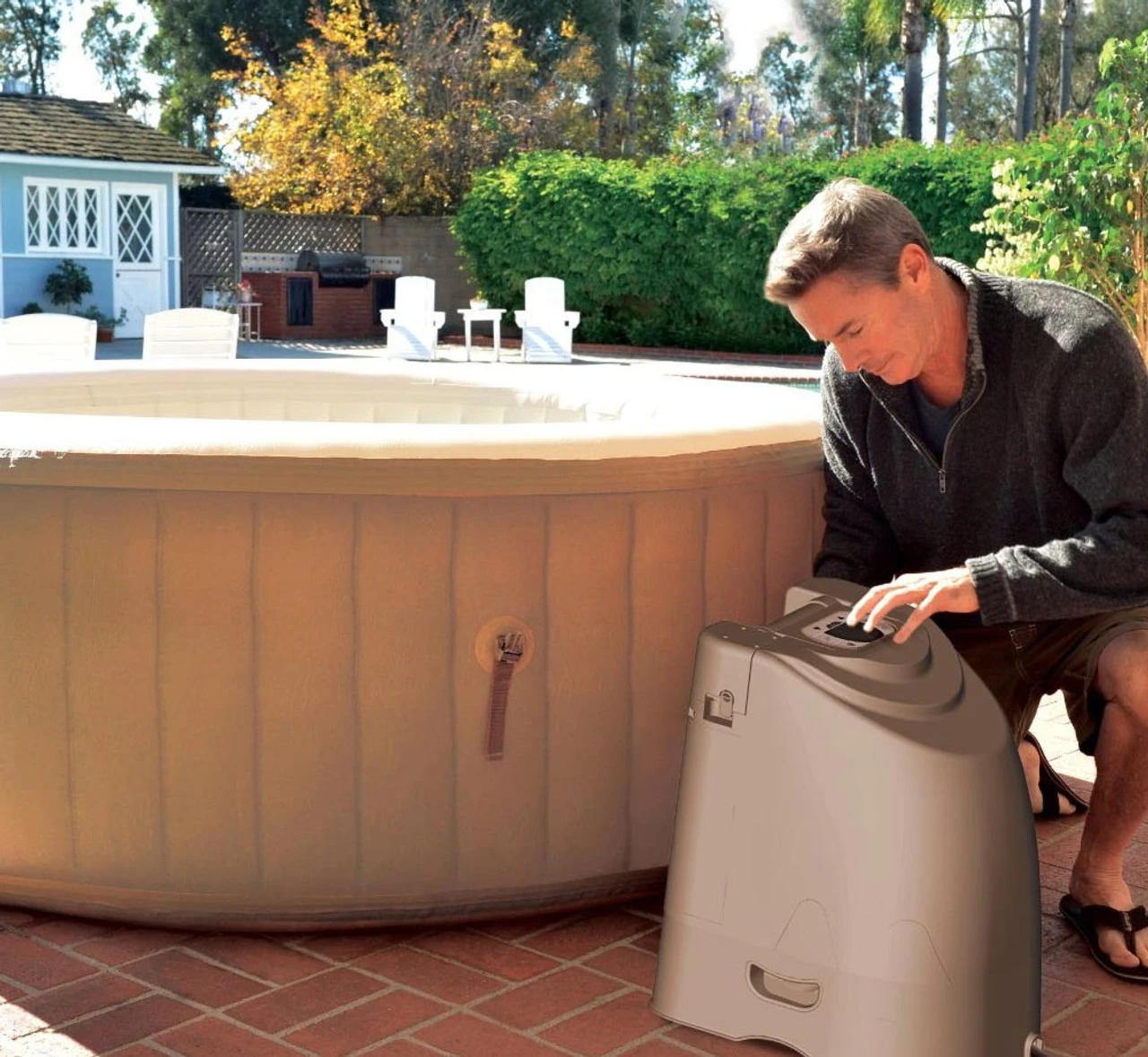 Intex PureSpa Bubble Therapy Inflatable Hot Tub Spa - Image 10