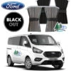 Adventurer Ford Transit Custom Campervan Blackout Curtains Kit - Black/Grey