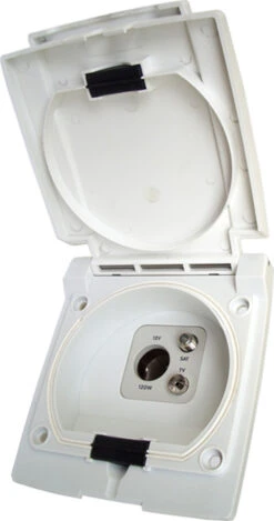 Bullfinch Satellite, TV & 12v Outlet Point - White