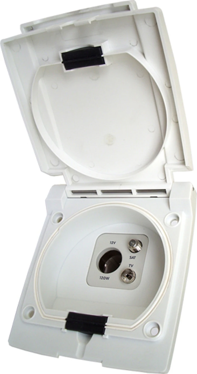 Bullfinch Satellite, TV & 12v Outlet Point - White