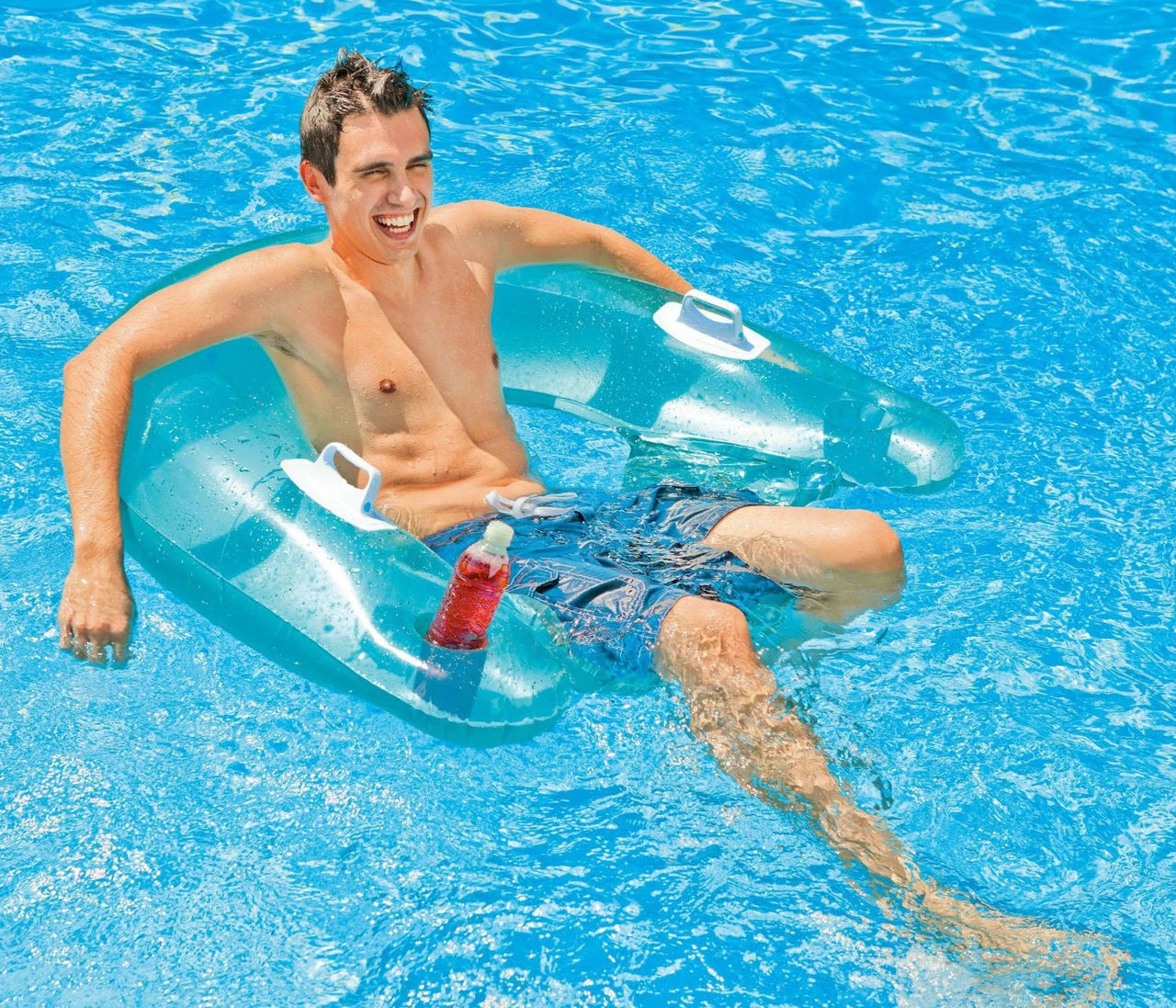Intex Sit-N-Float Inflatable Pool Raft Chair Lounger - Image 2
