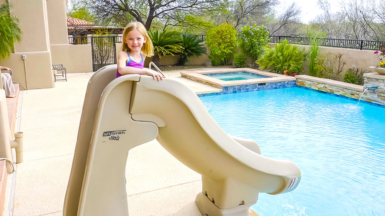 SR Smith SlideAway Portable Residential Swimming Pool Slide - Image 2