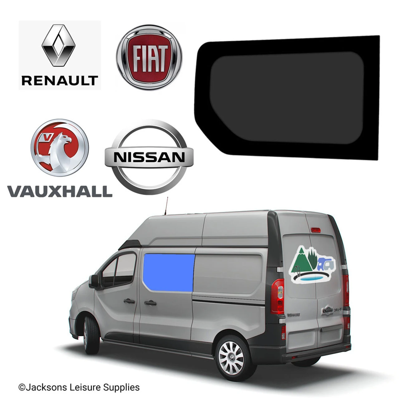 Renault Trafic Vauxhall Vivaro Fixed Glass Campervan Window - UK Passenger Side