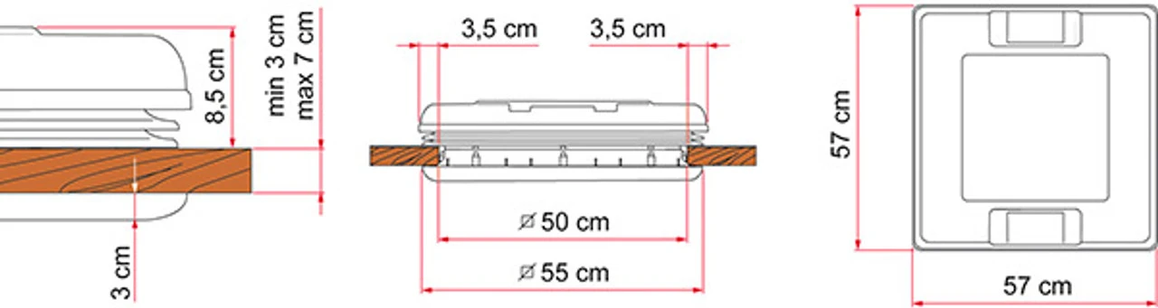 Fiamma Vent 50 Caravan Roof Light - Image 7