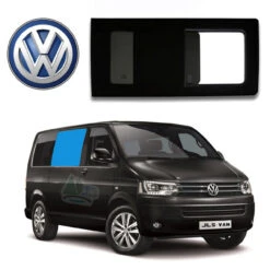 VW T5 T6 Bonded Privacy Glass Sliding Window - Front Right Hand