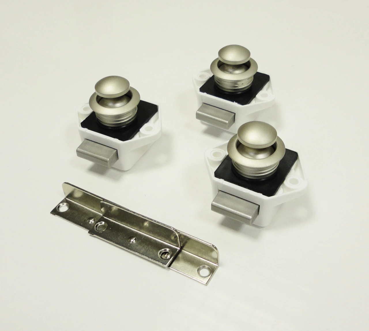 3 Pack Of Caravan Mini Push Button Door Handle And Catch - Image 2